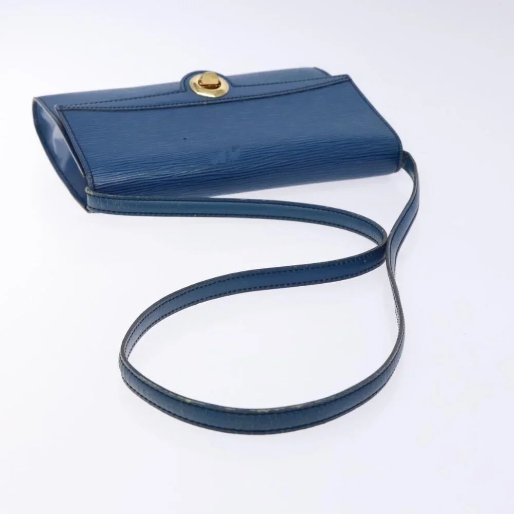 Authentic LOUIS VUITTON Epi Pochette Arche Shoulder Bag Blue M52575 LV - Picture 14 of 16